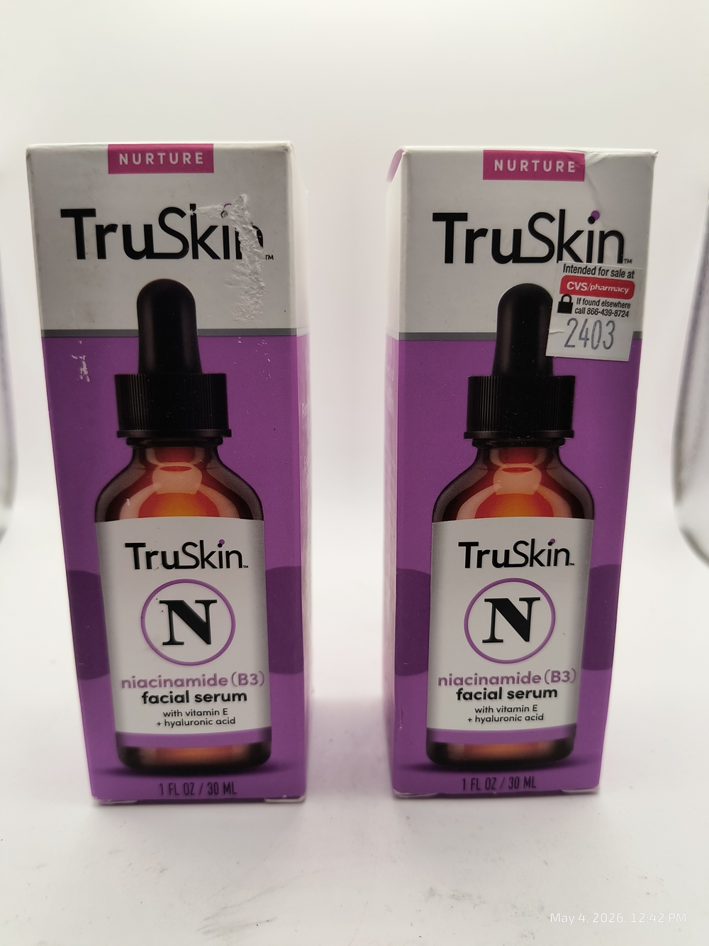 TruSkin Niacinamide (B3) Facial Serum Two Pack Shelf Pull